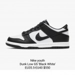 Nike youth  Dunk Low GS 'Black White'