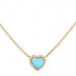 A5 APM Monaco blue lagoon heart adjustable necklace in sterling yellow silver