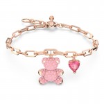 S9 SWAROVSKI Teddy bracelet, Bear, Pink, Rose gold-tone plated