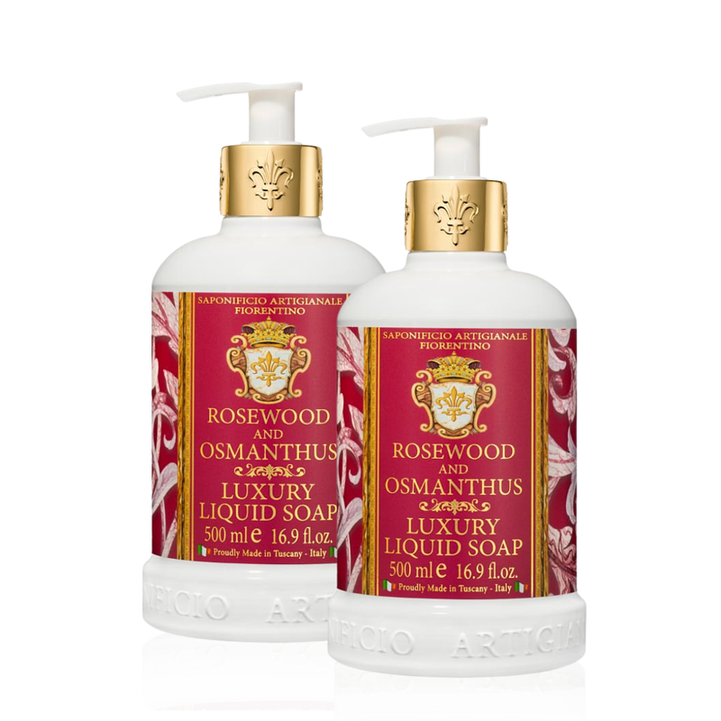 【黃金奢華系列】玫瑰木和 100% 植物桂花有機沐浴露 (兩支裝)