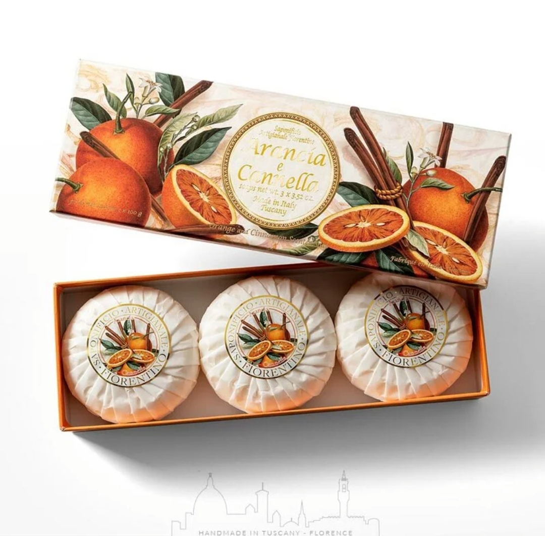 【立體雕刻手工皂系列】100% 有機橙和肉桂手工皂 (3*100g)