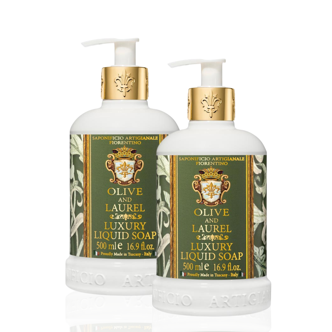 【黃金奢華系列】100% 橄欖與月桂有機沐浴露 (兩支裝)