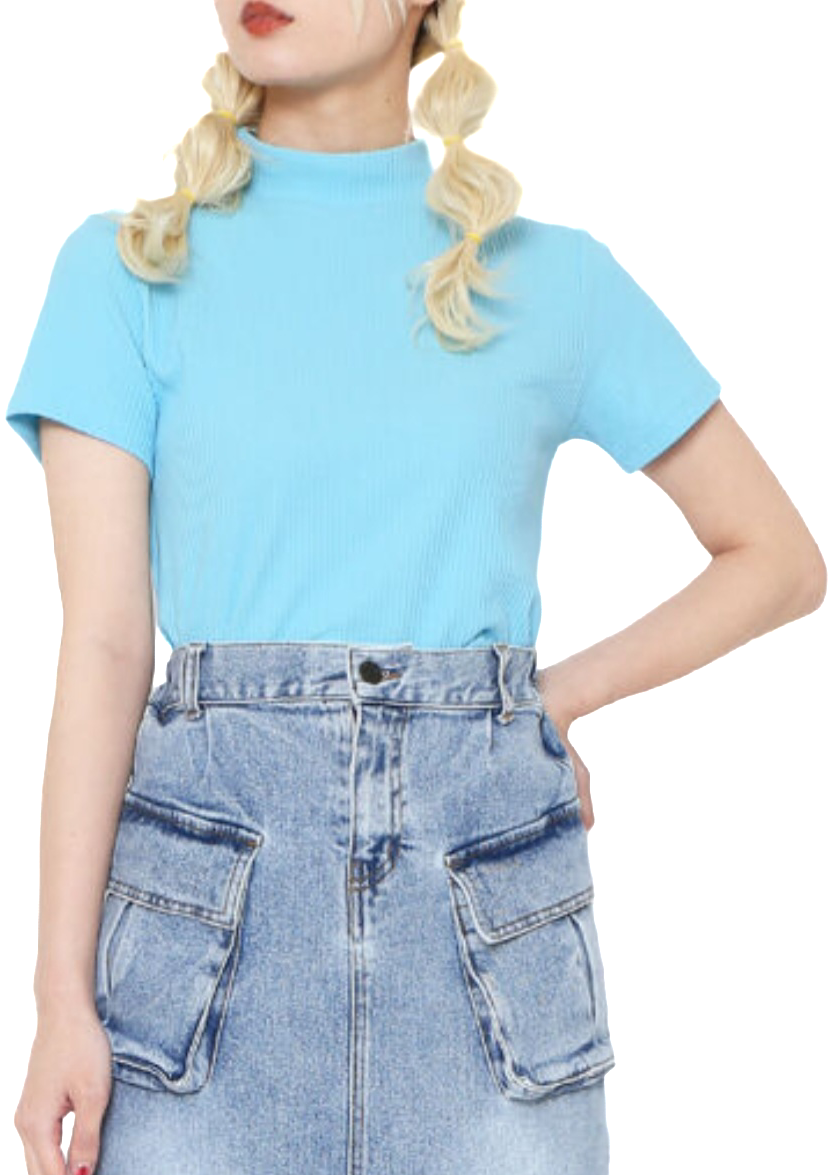 馬卡龍高領羅紋 T 卹