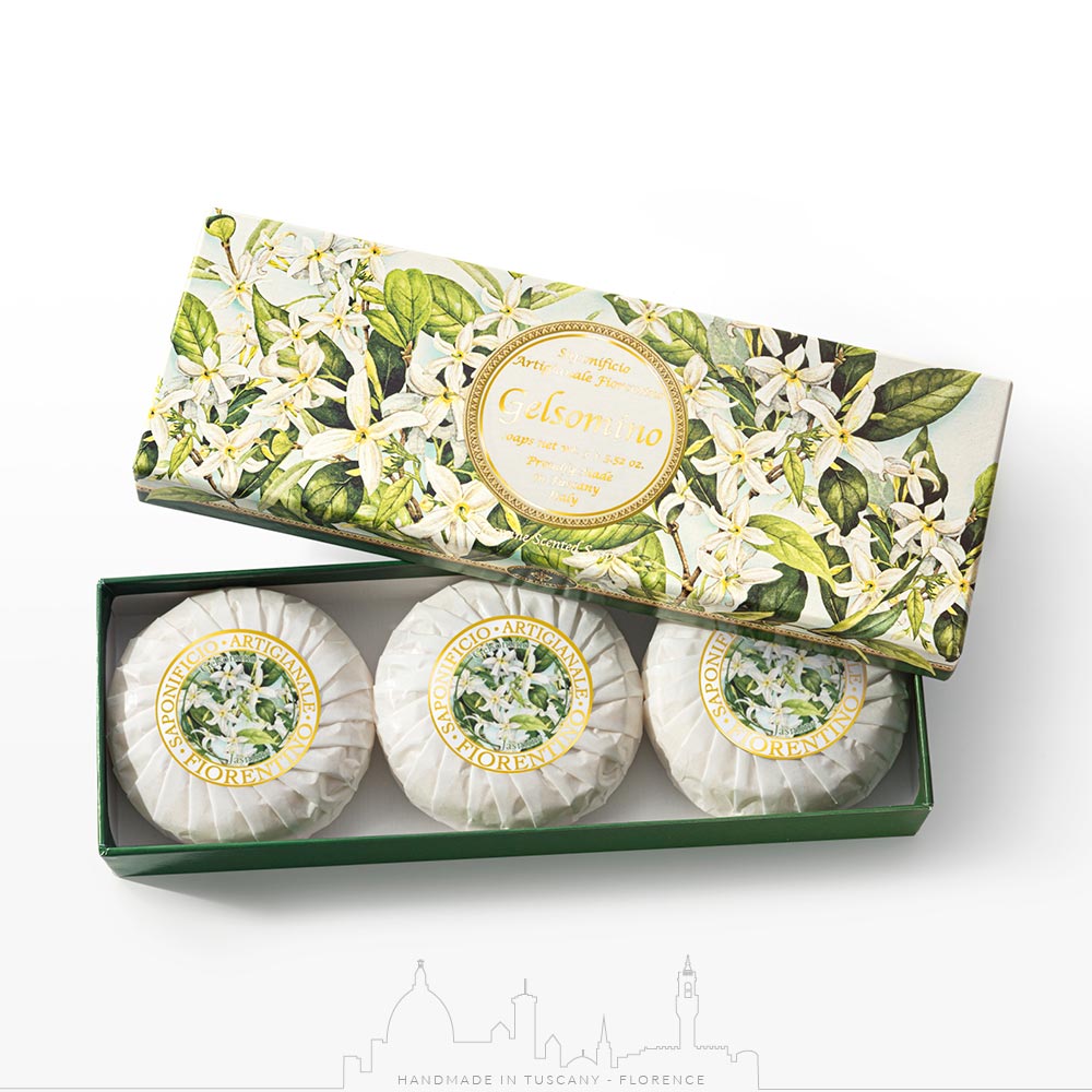 【立體雕刻手工皂系列】100% 有機茉莉植物手工皂 (3*100g)