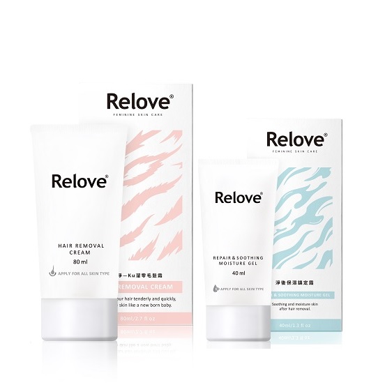 Relove 零毛髮美肌組合 Ku溜零毛髮霜+ 鎮定舒緩保濕凝膠