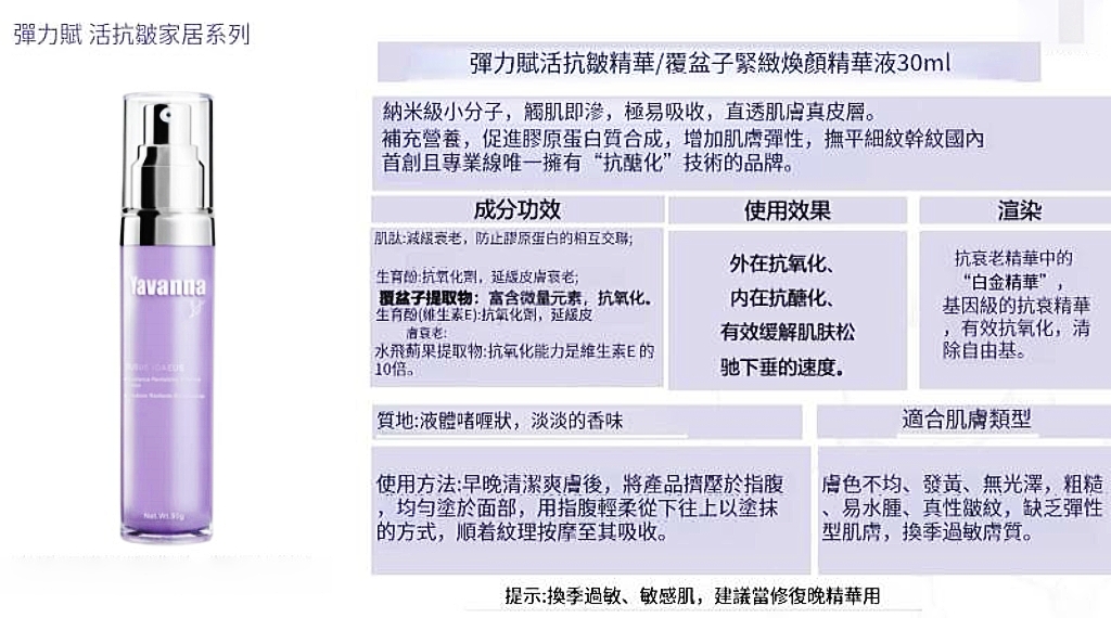 Yavanna彈力賦活抗糖精華 30ml