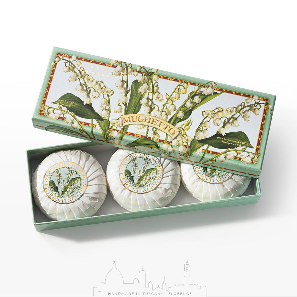 【立體雕刻手工皂系列】100% 有機植物鈴蘭花手工皂 （3*100g)