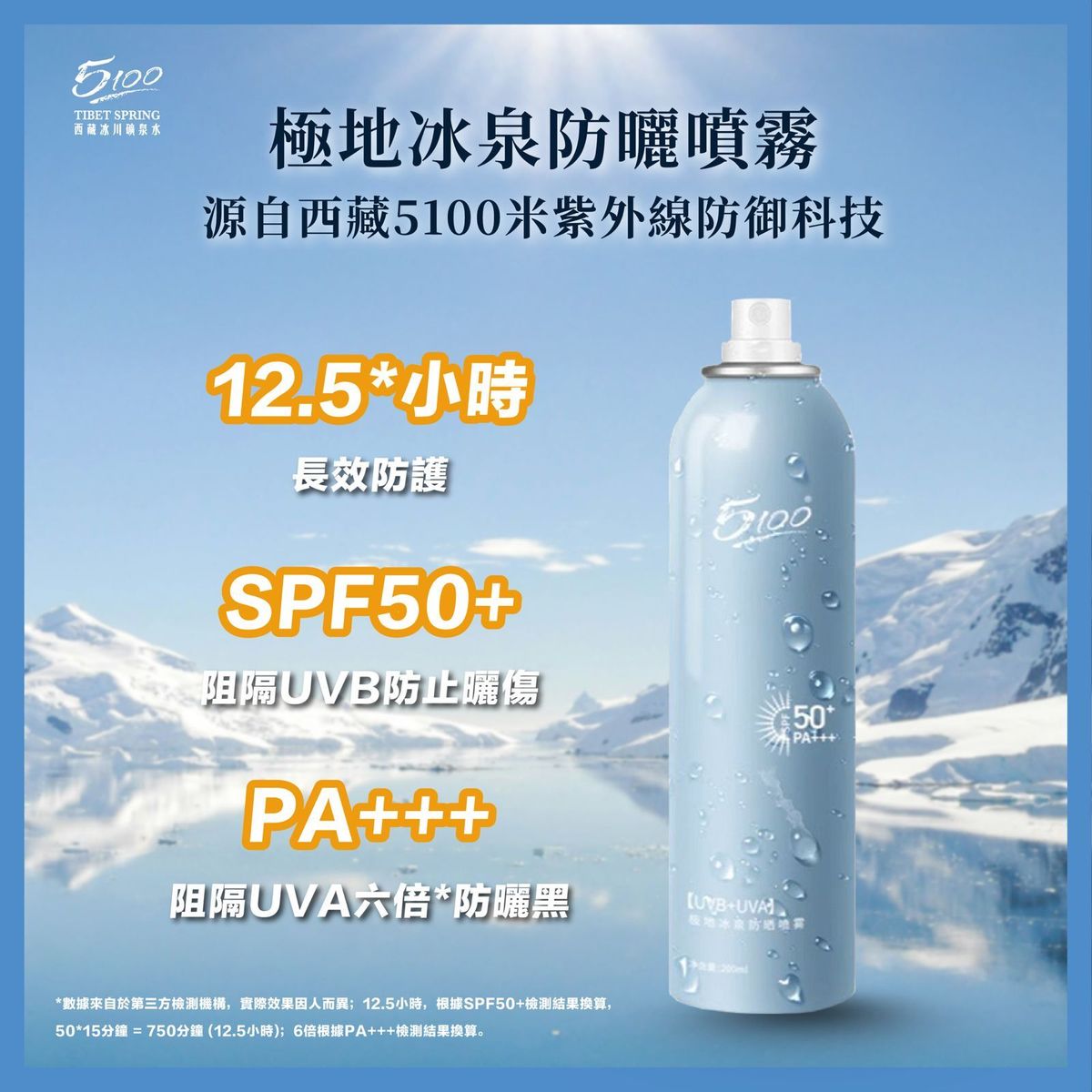 【西藏5100】極地冰泉防曬噴霧 80ml （噴頭）