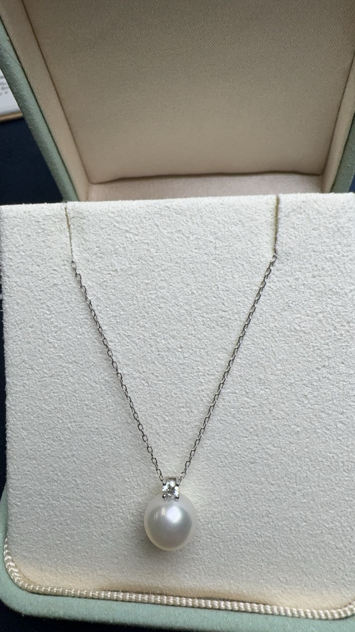 D1 Akoya 8-8.5mm D0.05ct戴妃項鍊K18  45cm